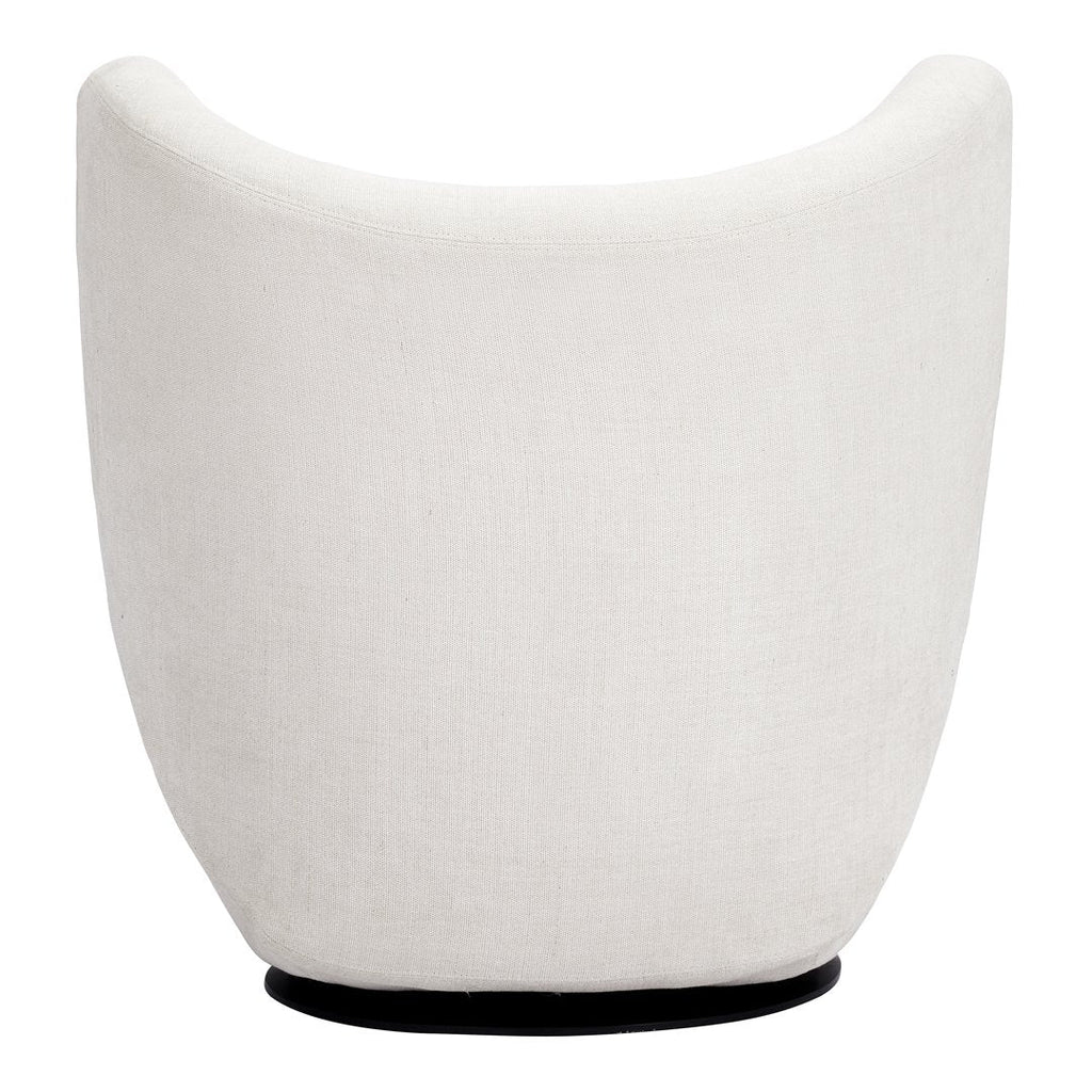 Poltrona lounge girevole imbottita scultorea organica con base girevole a scomparsa per soggiorno