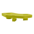 Tavolino Memphis-Style laccato lucido con piano irregolare oversize e tre gambe geometriche per il salotto