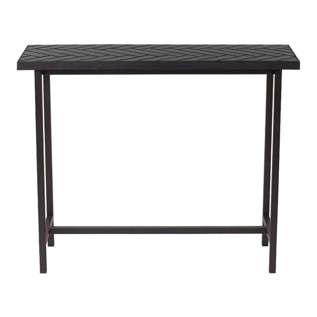 Tavolino Consolle in Ceramica e Metallo con Motivo a Spina di Pesce Realizzato a Mano, Stile Nordico, per Ingresso