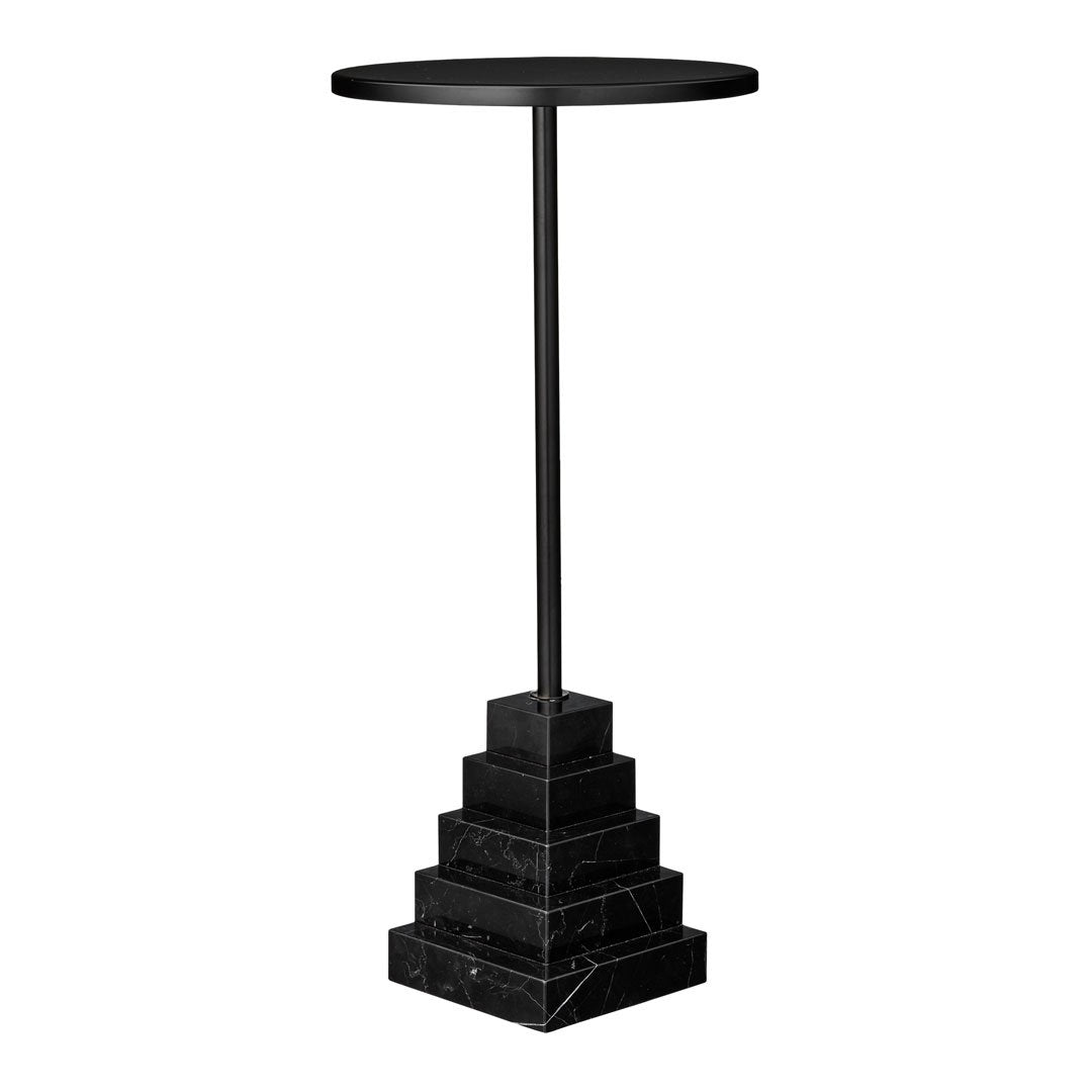 Tavolino Scultoreo Artistico in Marmo e Granito con Base Grafica e Piano Elegante per Ingresso e Soggiorno