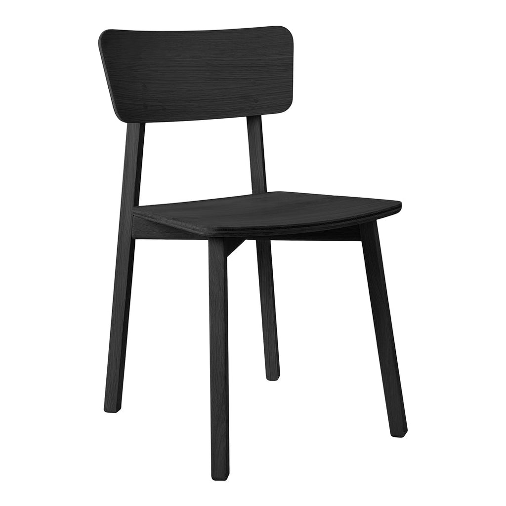 Sedia da pranzo scandinava minimalista in rovere massello europeo con schienale ergonomico curvo per sala da pranzo