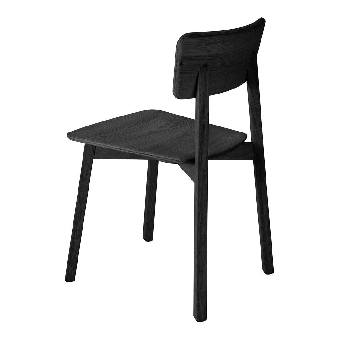 Sedia da pranzo scandinava minimalista in rovere massello europeo con schienale ergonomico curvo per sala da pranzo