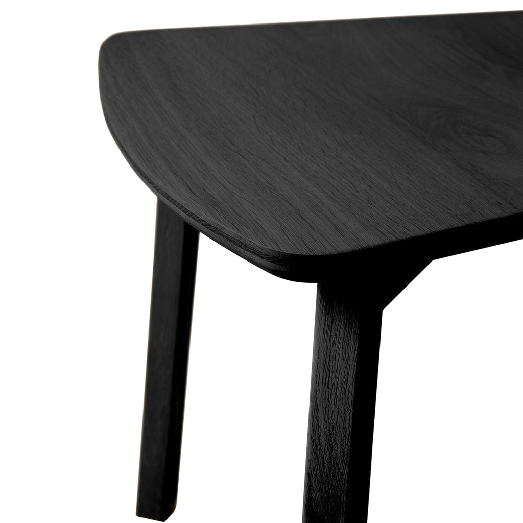 Sedia da pranzo scandinava minimalista in rovere massello europeo con schienale ergonomico curvo per sala da pranzo