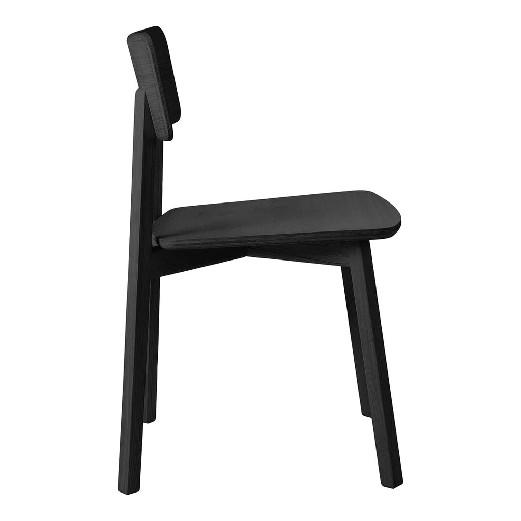 Sedia da pranzo scandinava minimalista in rovere massello europeo con schienale ergonomico curvo per sala da pranzo