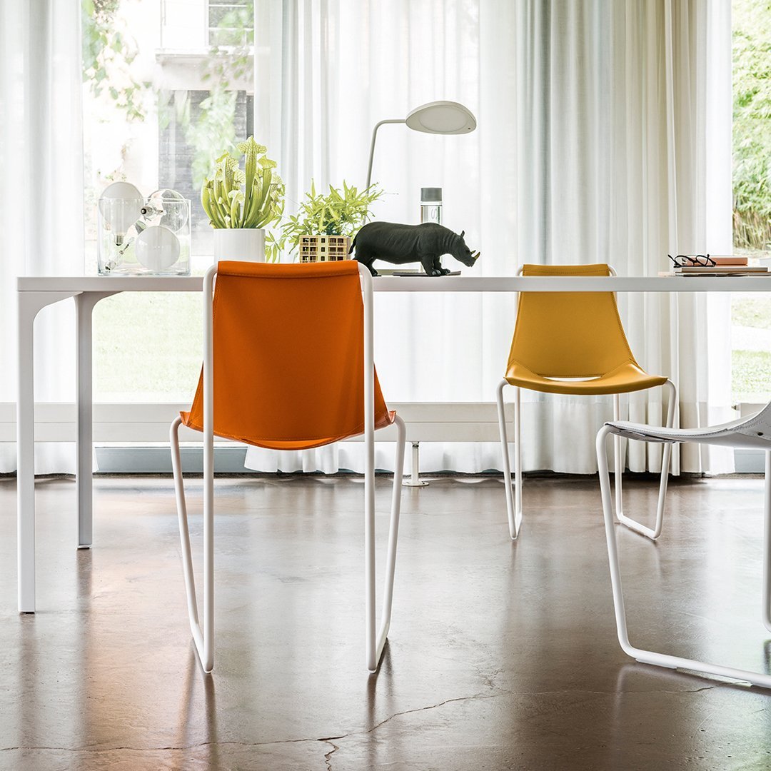 Sedia Moderna Leggera in Pelle e Acciaio con Design Dual-Use Casa-Ufficio per Sala da Pranzo