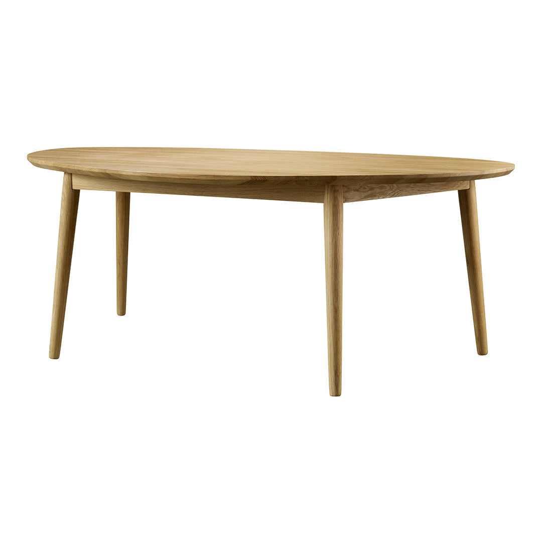 Tavolino da caffè nordico in rovere massello organico con silhouette a forma di pietra ispirata alla natura per soggiorno