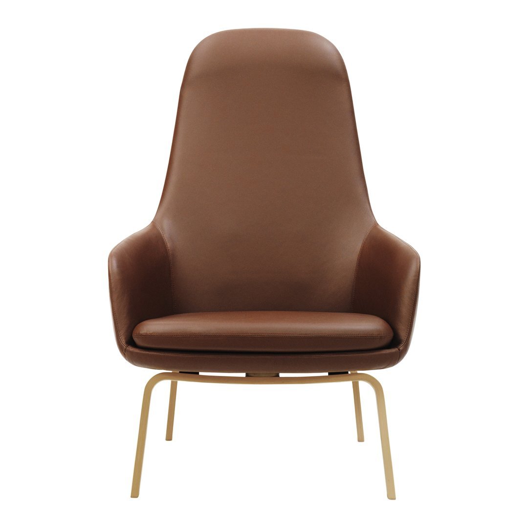 Sedia lounge alta classica nordica imbottita con gambe in acciaio e schienale con supporto per il collo per soggiorno