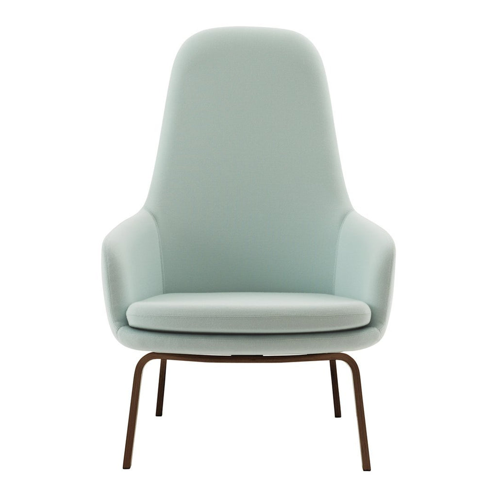 Sedia lounge alta classica nordica imbottita con gambe in acciaio e schienale con supporto per il collo per soggiorno