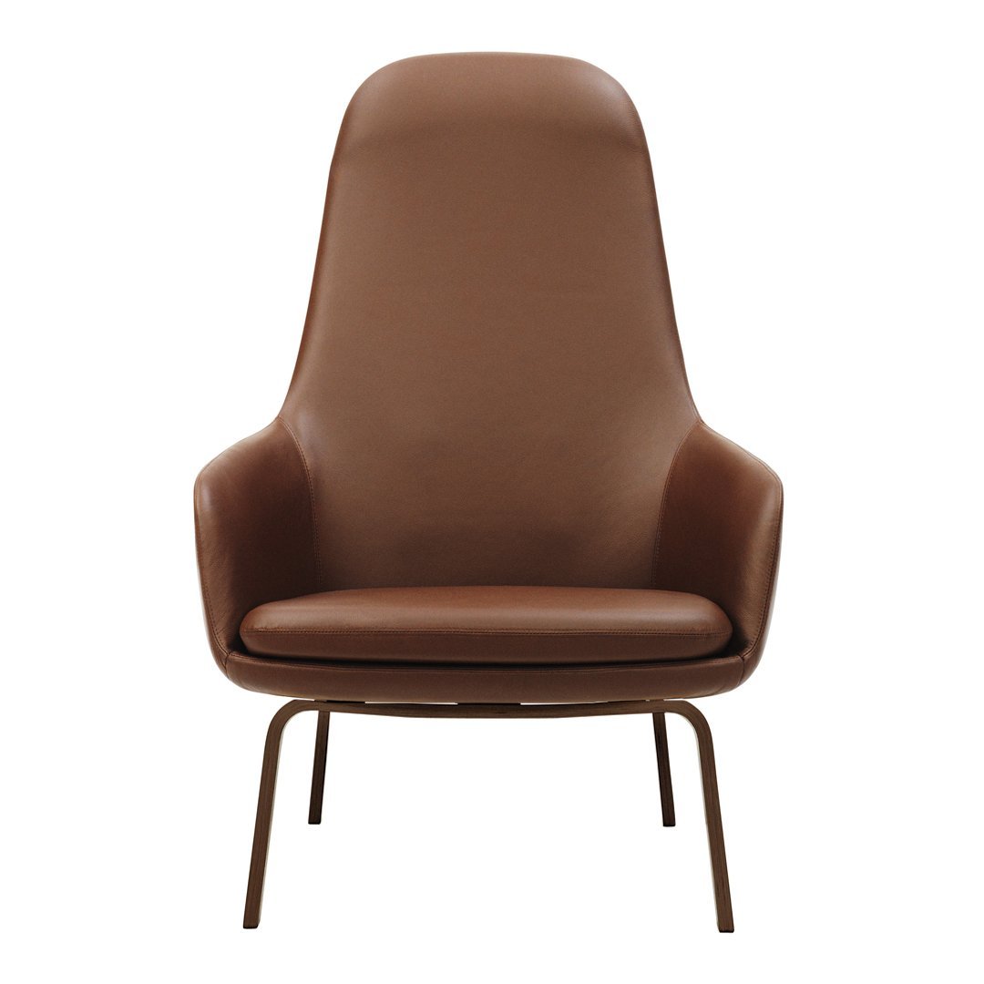 Sedia lounge alta classica nordica imbottita con gambe in acciaio e schienale con supporto per il collo per soggiorno