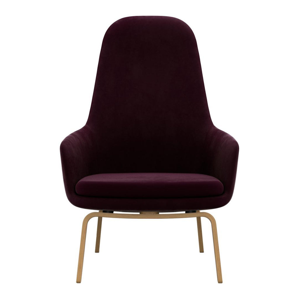 Sedia lounge alta classica nordica imbottita con gambe in acciaio e schienale con supporto per il collo per soggiorno