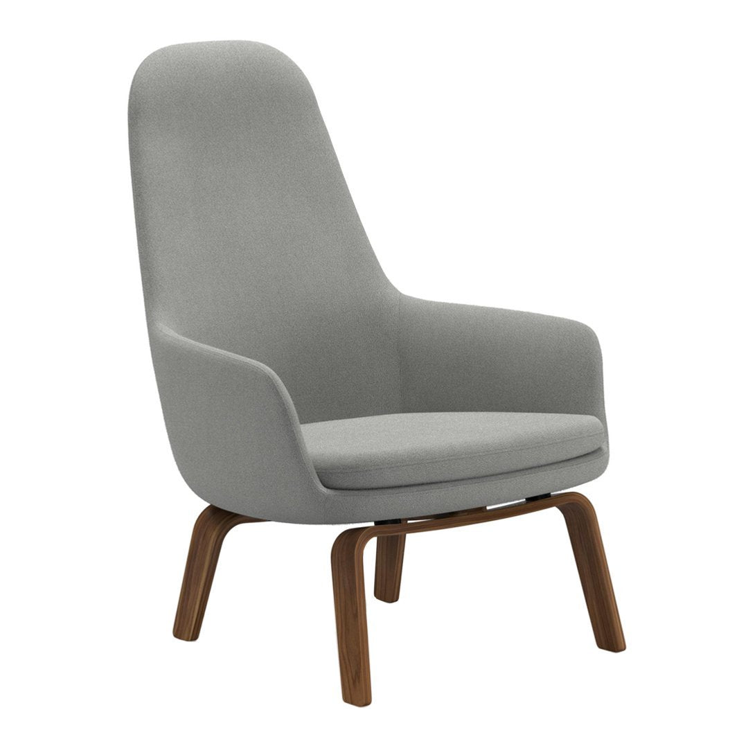 Sedia lounge alta classica nordica imbottita con gambe in acciaio e schienale con supporto per il collo per soggiorno