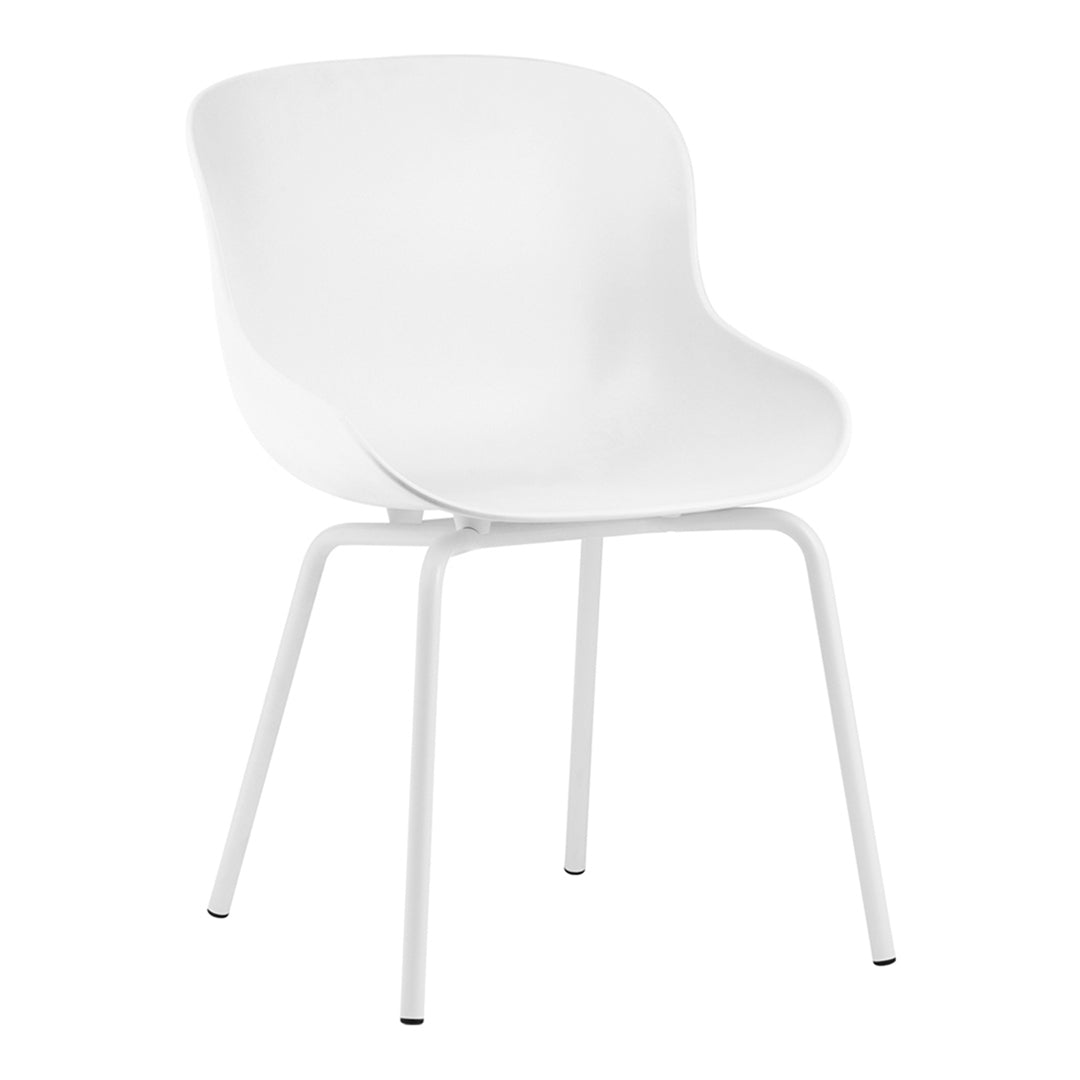 Sedia da pranzo Nordic Hygge imbottita e in acciaio a 4 gambe con curva organica e forma avvolgente per sala da pranzo