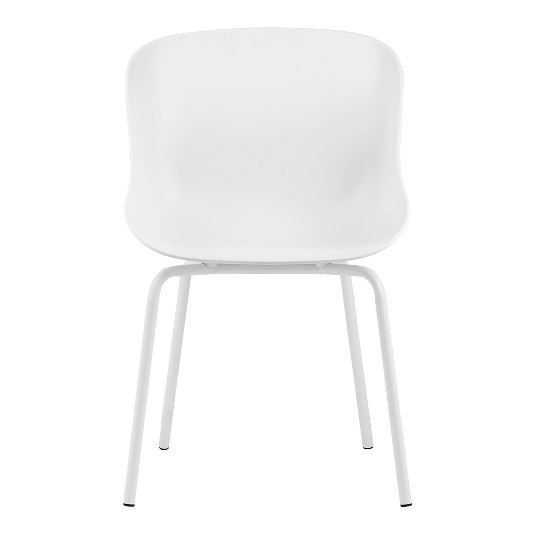 Sedia da pranzo Nordic Hygge imbottita e in acciaio a 4 gambe con curva organica e forma avvolgente per sala da pranzo