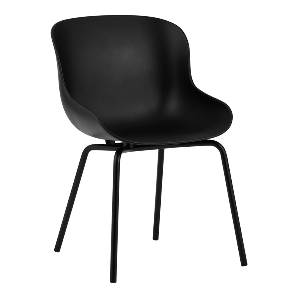 Sedia da pranzo Nordic Hygge imbottita e in acciaio a 4 gambe con curva organica e forma avvolgente per sala da pranzo