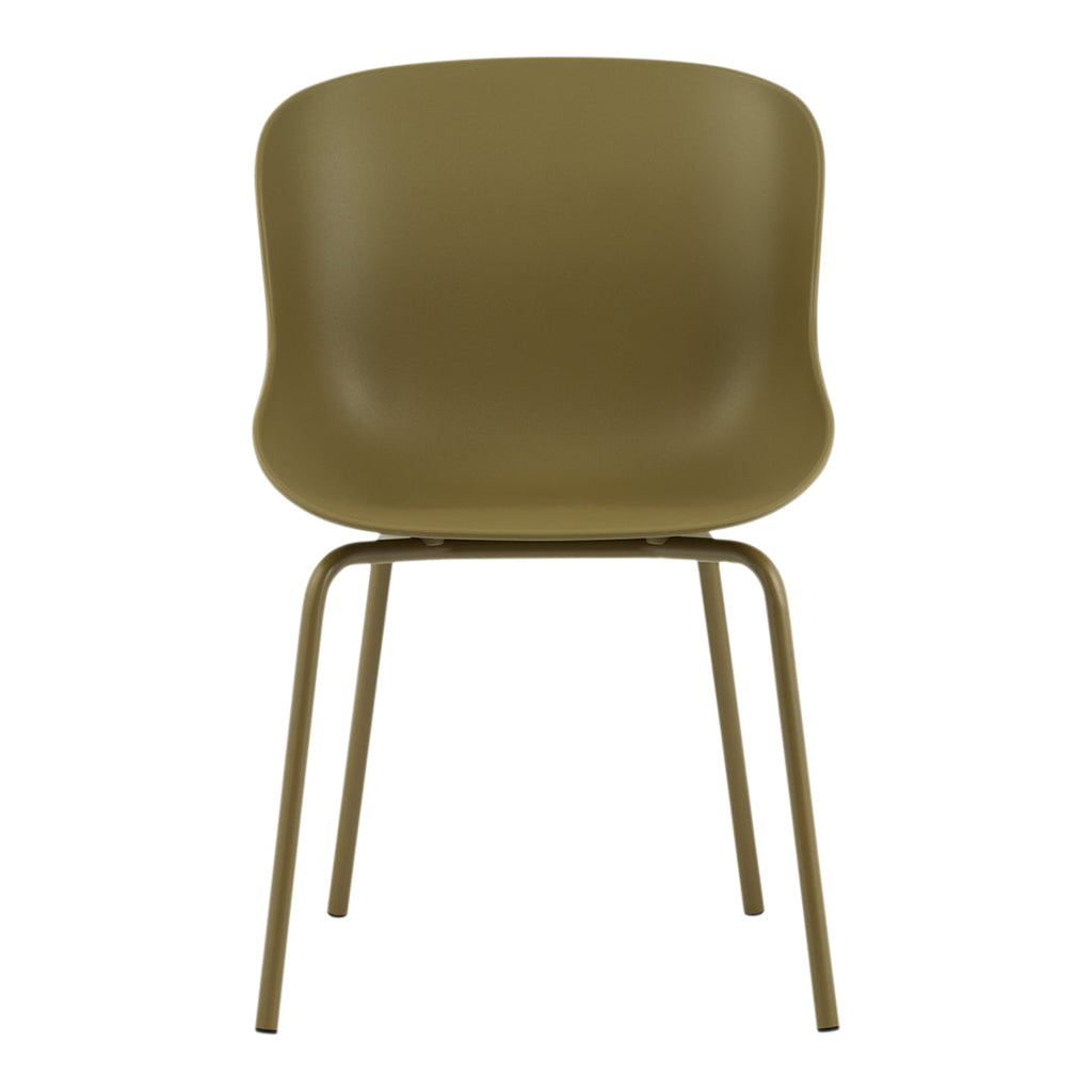 Sedia da pranzo Nordic Hygge imbottita e in acciaio a 4 gambe con curva organica e forma avvolgente per sala da pranzo