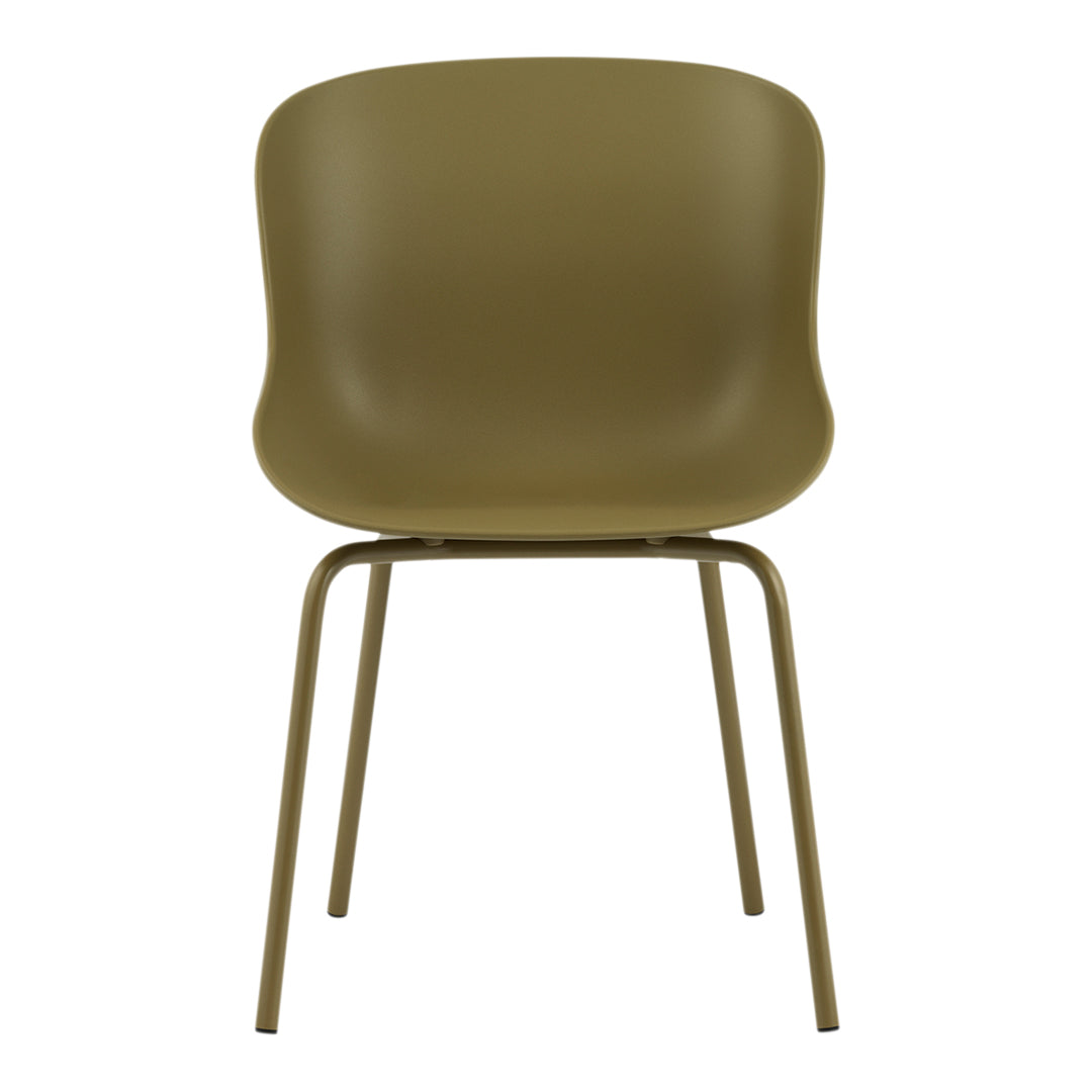 Sedia da pranzo Nordic Hygge imbottita e in acciaio a 4 gambe con curva organica e forma avvolgente per sala da pranzo