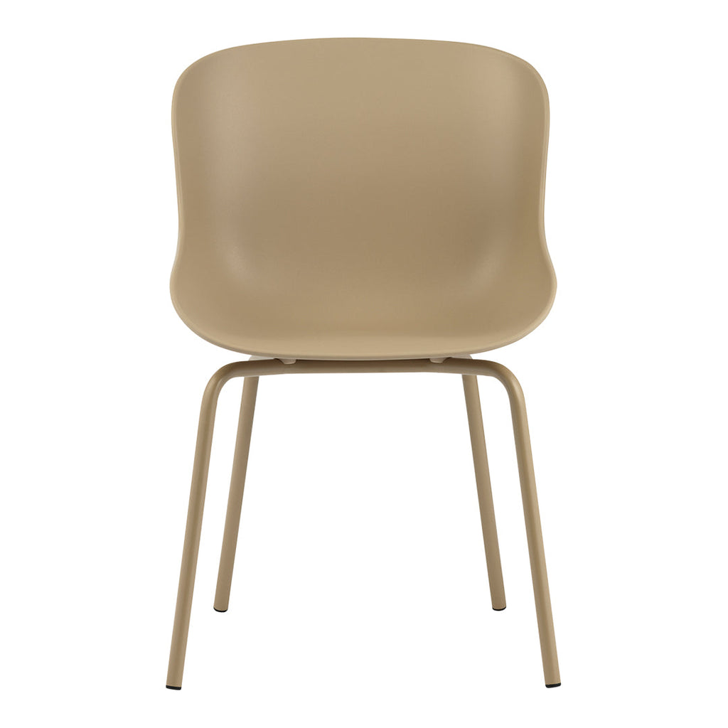 Sedia da pranzo Nordic Hygge imbottita e in acciaio a 4 gambe con curva organica e forma avvolgente per sala da pranzo