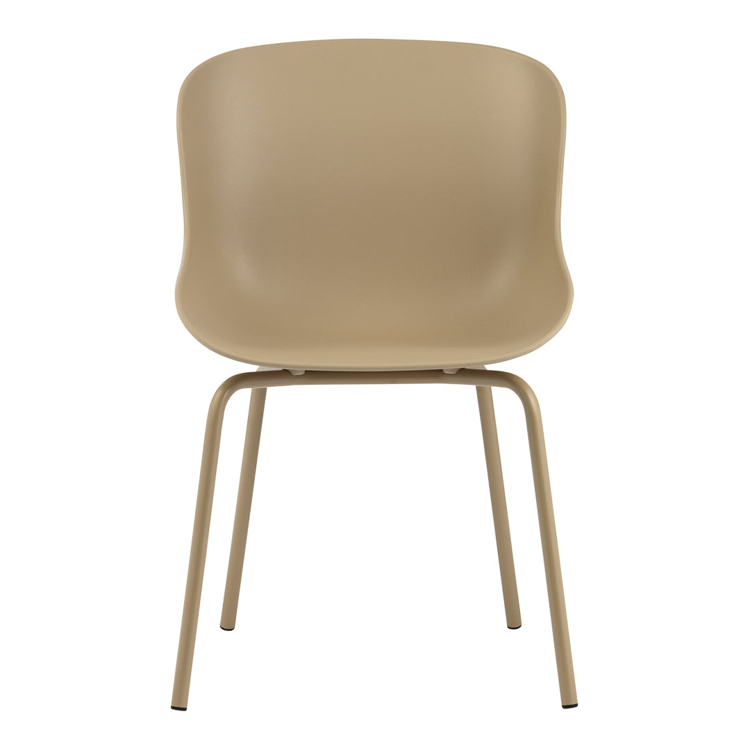 Sedia da pranzo Nordic Hygge imbottita e in acciaio a 4 gambe con curva organica e forma avvolgente per sala da pranzo