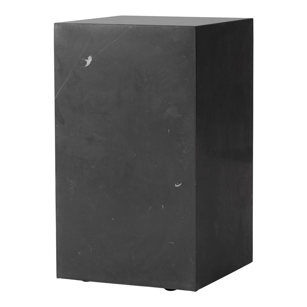 Tavolino Scultoreo Minimalista in Marmo Naturale Alto a Piedistallo con Base Espositiva Multiuso per Soggiorno