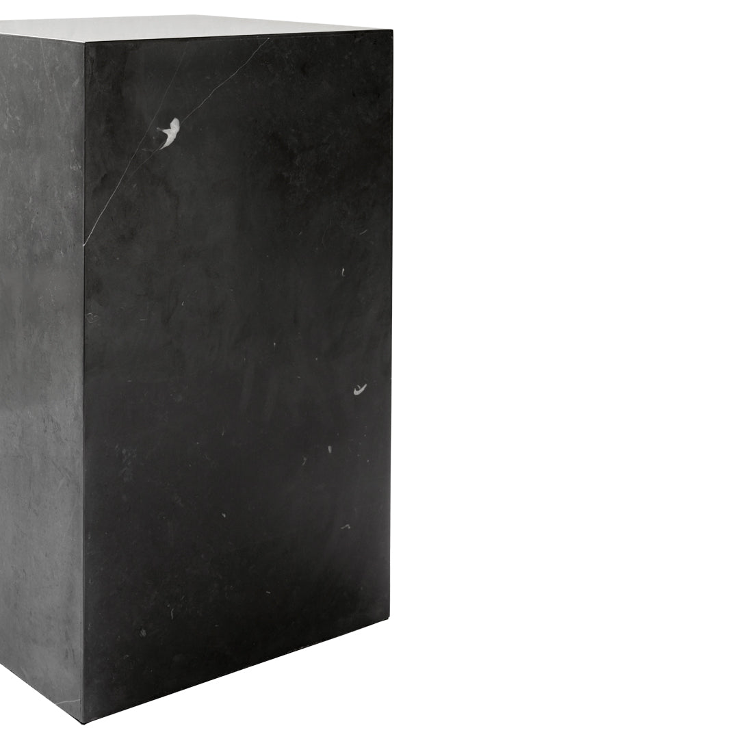 Tavolino Scultoreo Minimalista in Marmo Naturale Alto a Piedistallo con Base Espositiva Multiuso per Soggiorno