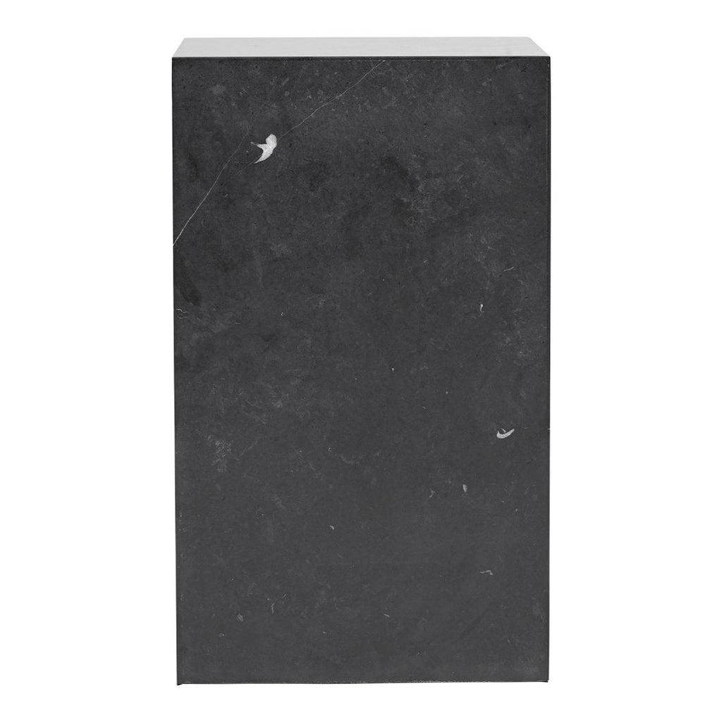 Tavolino Scultoreo Minimalista in Marmo Naturale Alto a Piedistallo con Base Espositiva Multiuso per Soggiorno