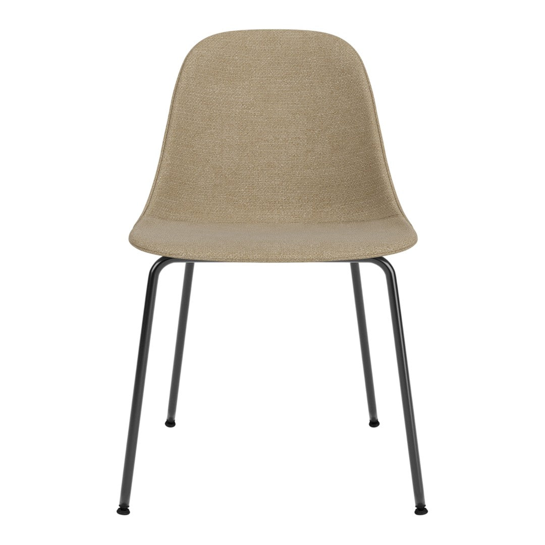 Sedia da pranzo moderna nordica completamente imbottita con braccioli curvati all'esterno e schienale alto per sala da pranzo
