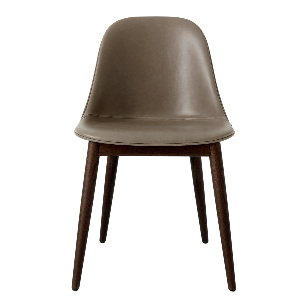 Sedia da pranzo moderna nordica completamente imbottita con braccioli curvati all'esterno e schienale alto per sala da pranzo
