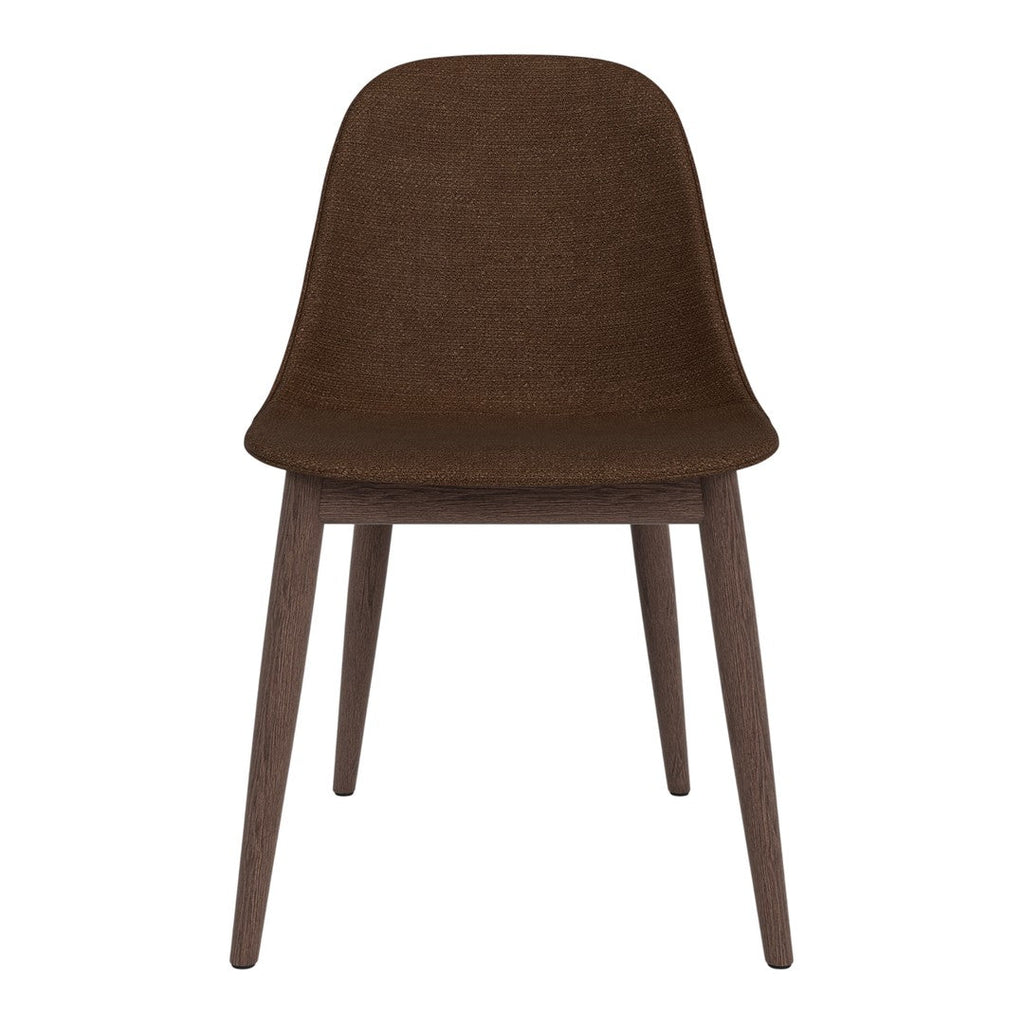 Sedia da pranzo moderna nordica completamente imbottita con braccioli curvati all'esterno e schienale alto per sala da pranzo
