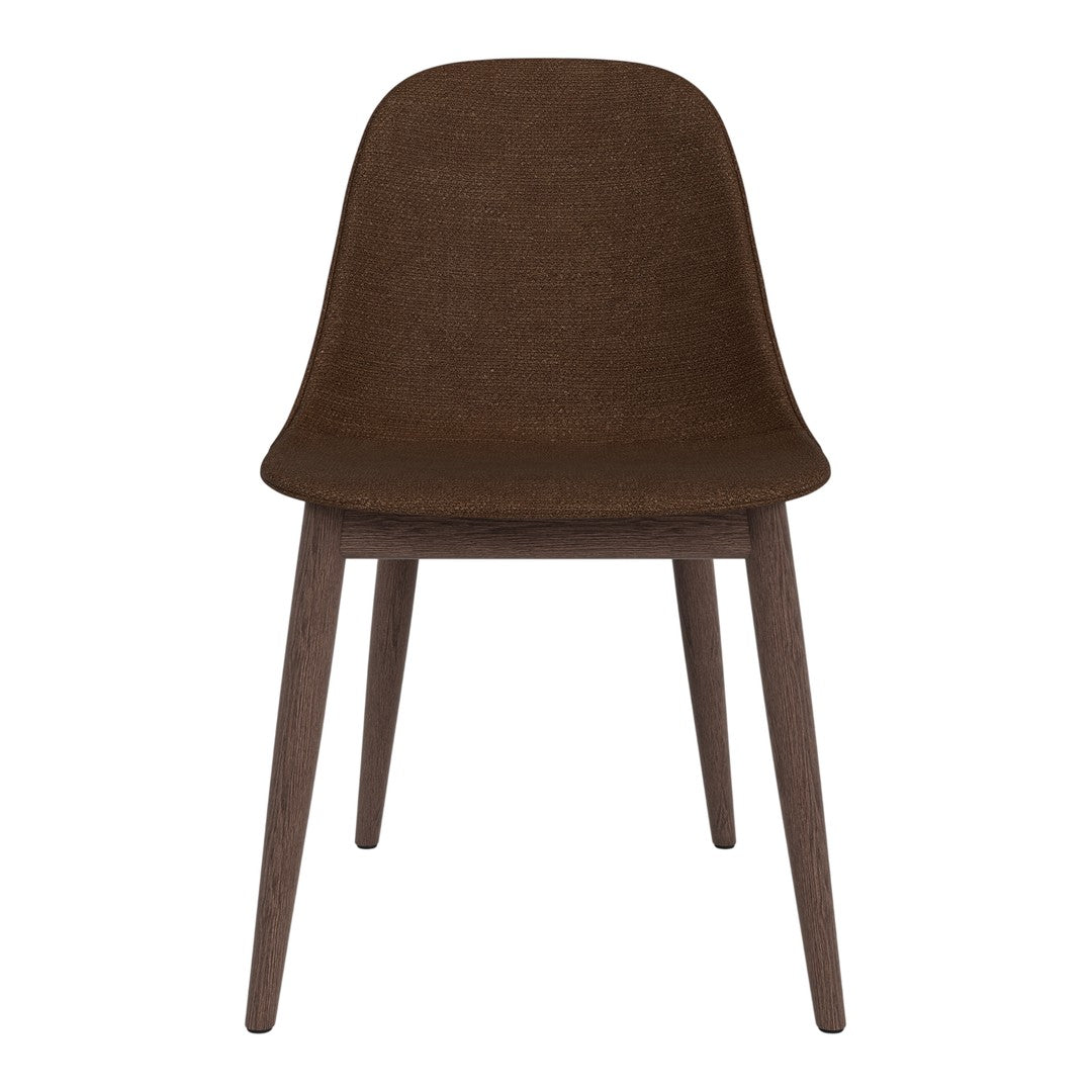 Sedia da pranzo moderna nordica completamente imbottita con braccioli curvati all'esterno e schienale alto per sala da pranzo