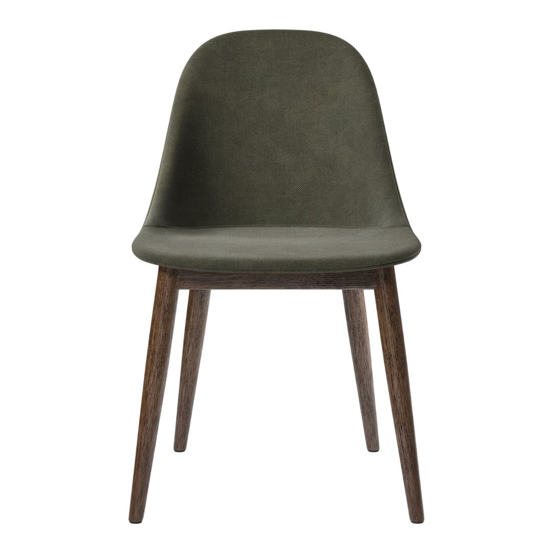 Sedia da pranzo moderna nordica completamente imbottita con braccioli curvati all'esterno e schienale alto per sala da pranzo