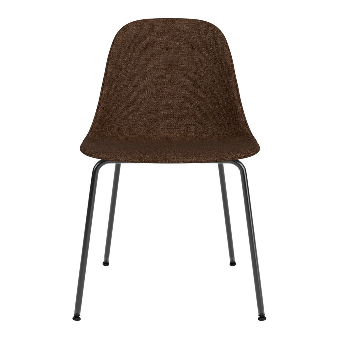 Sedia da pranzo moderna nordica completamente imbottita con braccioli curvati all'esterno e schienale alto per sala da pranzo