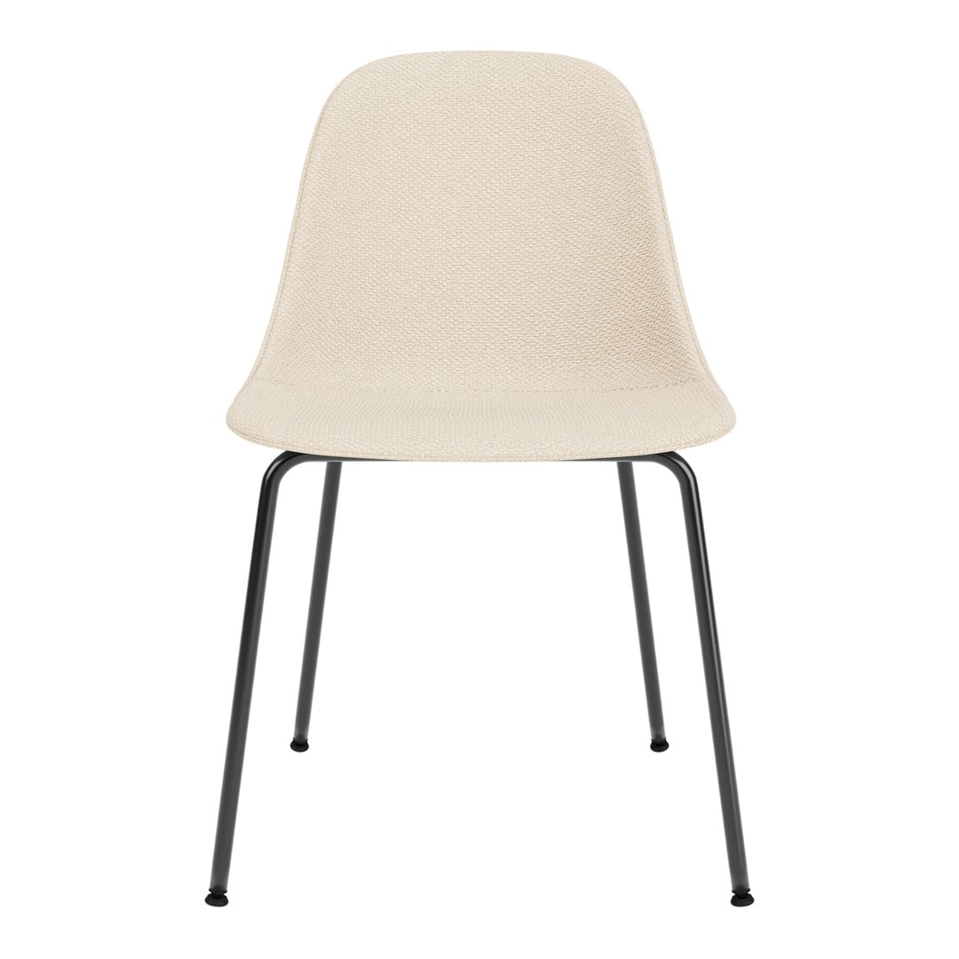 Sedia da pranzo moderna nordica completamente imbottita con braccioli curvati all'esterno e schienale alto per sala da pranzo