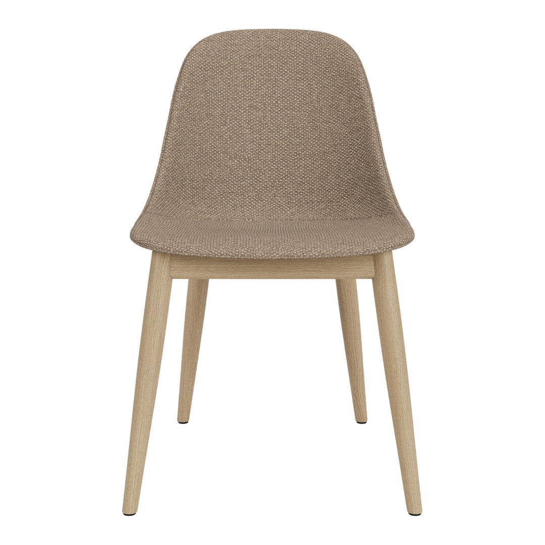 Sedia da pranzo moderna nordica completamente imbottita con braccioli curvati all'esterno e schienale alto per sala da pranzo