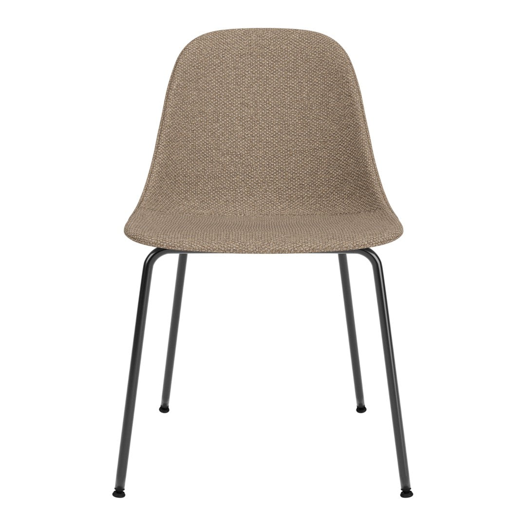 Sedia da pranzo moderna nordica completamente imbottita con braccioli curvati all'esterno e schienale alto per sala da pranzo