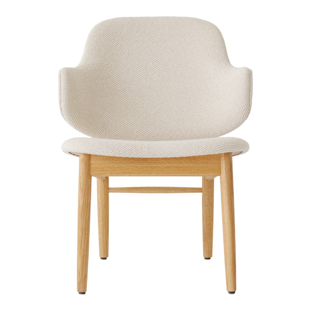 Poltrona danese Mid-Century in rovere massello e rivestita, con schienale curvo in impiallacciato, per soggiorno