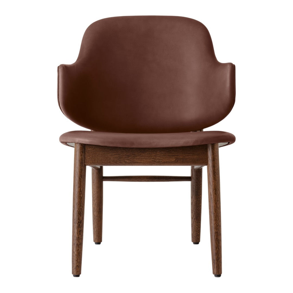 Poltrona danese Mid-Century in rovere massello e rivestita, con schienale curvo in impiallacciato, per soggiorno