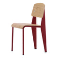Sedia standard con tubo d'acciaio estetico ingegneristico e legno massello con design strutturale di Jean Prouvé per sala da pranzo