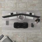 Scrivania per computer da 122 cm grigio tempesta/bianco/grigio platino, per una persona