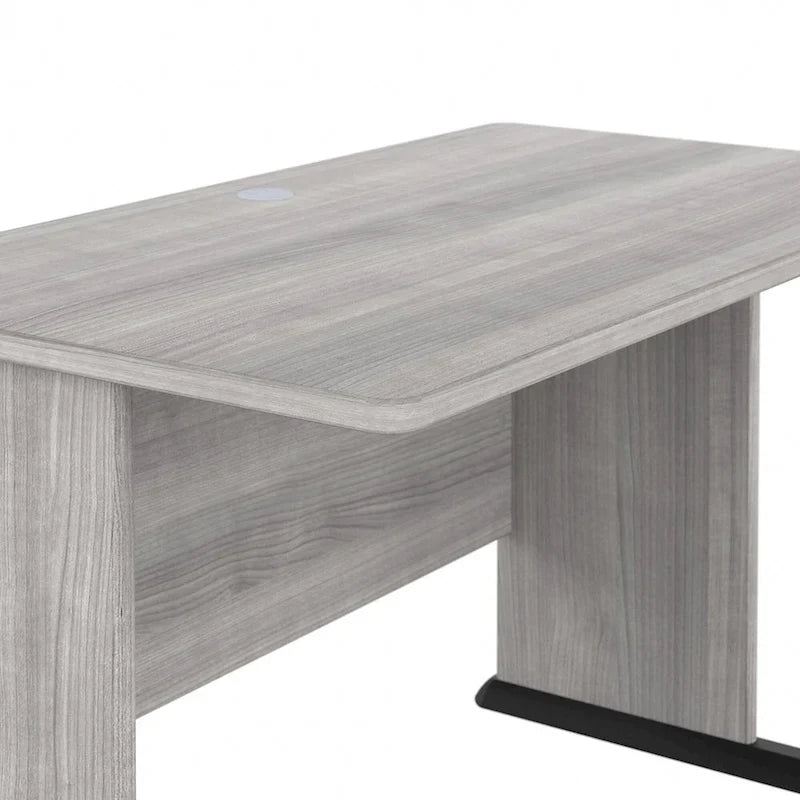 Scrivania per computer da 122 cm grigio tempesta/bianco/grigio platino, per una persona