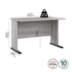 Scrivania per computer da 122 cm grigio tempesta/bianco/grigio platino, per una persona