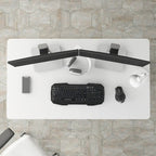 Scrivania per computer da 122 cm grigio tempesta/bianco/grigio platino, per una persona