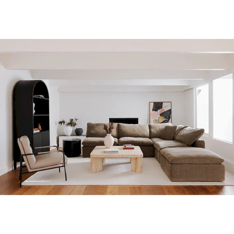 Perla / Ardesia / Sabbia / Blu / Salvia – Poltrona angolare contemporanea, 1 posto