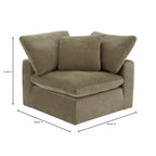 Perla / Ardesia / Sabbia / Blu / Salvia – Poltrona angolare contemporanea, 1 posto