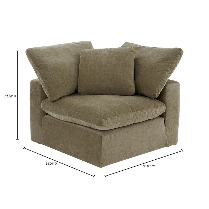 Perla / Ardesia / Sabbia / Blu / Salvia – Poltrona angolare contemporanea, 1 posto