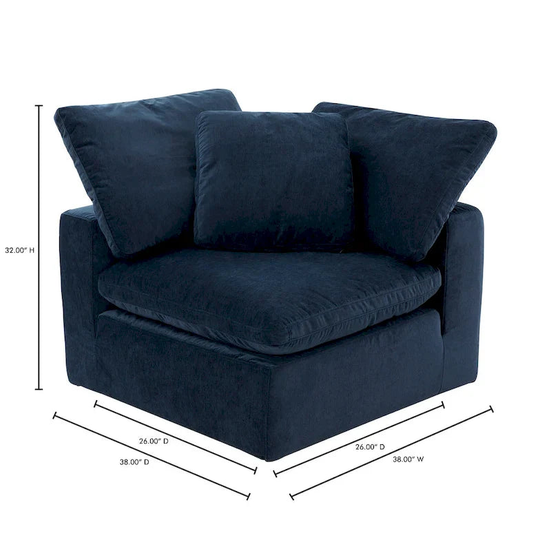 Perla / Ardesia / Sabbia / Blu / Salvia – Poltrona angolare contemporanea, 1 posto