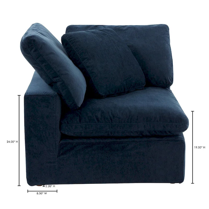 Perla / Ardesia / Sabbia / Blu / Salvia – Poltrona angolare contemporanea, 1 posto