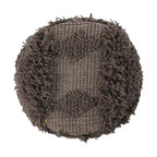 Sgabello rotondo intessuto a mano, 1 posto, nero/avorio/tortora/marrone scuro
