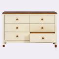 Bianco/Grigio, Crema/Noce, Bianco/Rosa – Comodino a 6 cassetti, Montaggio per 1 persona