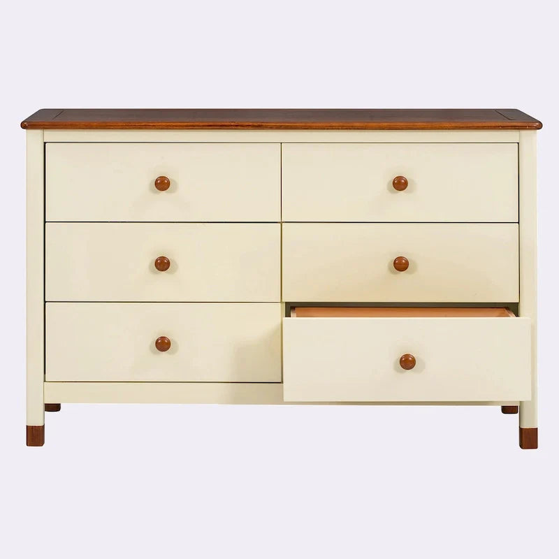 Bianco/Grigio, Crema/Noce, Bianco/Rosa – Comodino a 6 cassetti, Montaggio per 1 persona