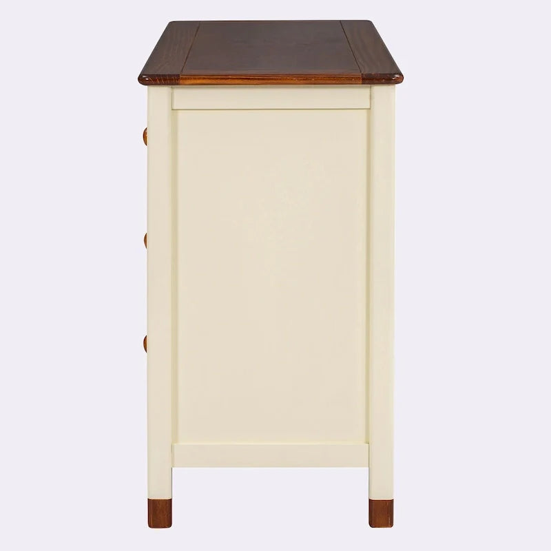 Bianco/Grigio, Crema/Noce, Bianco/Rosa – Comodino a 6 cassetti, Montaggio per 1 persona